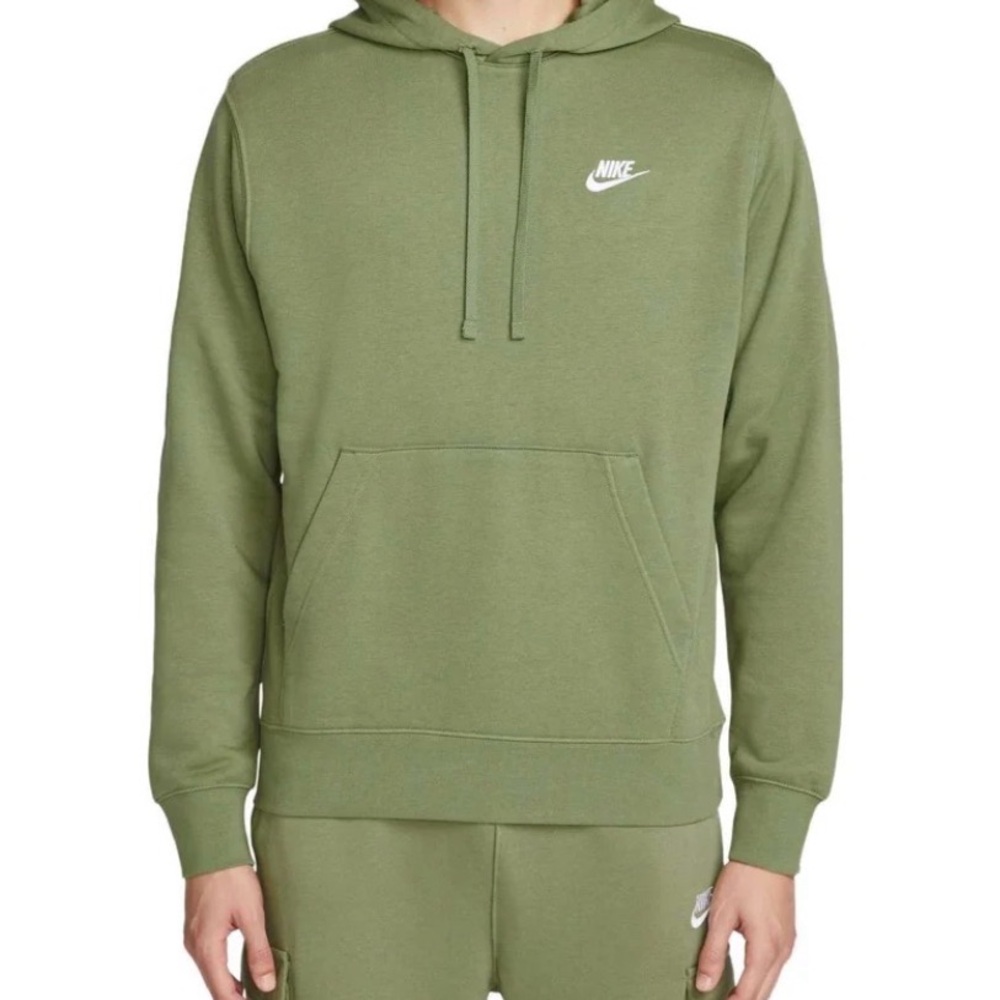 NikeSportswear NSW Club Hoodie 'Olive Green White